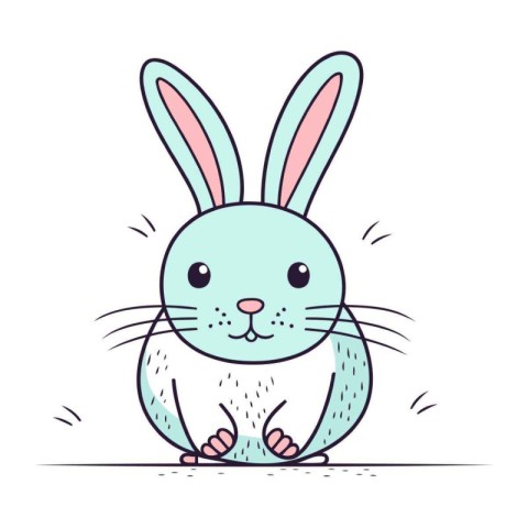 Cute cartoon rabbit. Vector illustration in doodle style.