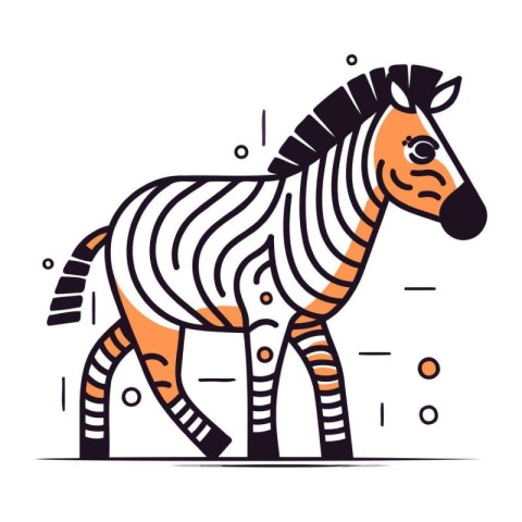 Zebra vector illustration. Zebra zebra flat line icon.