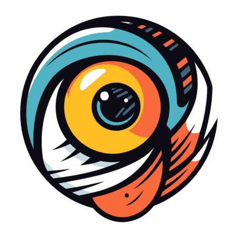 Eye icon. Cartoon illustration of eye icon for web design isolat