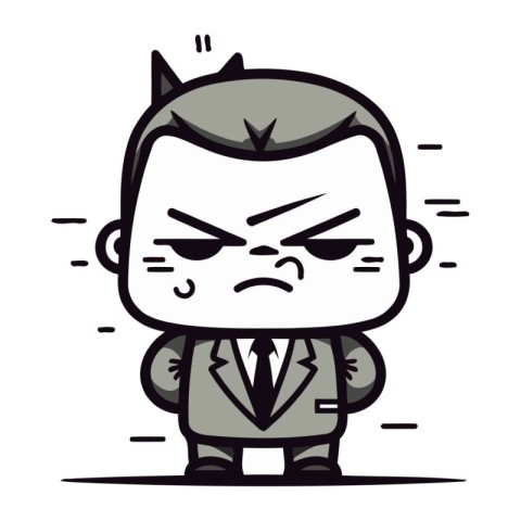 Angry Cartoon Businessman   Vector Illustration