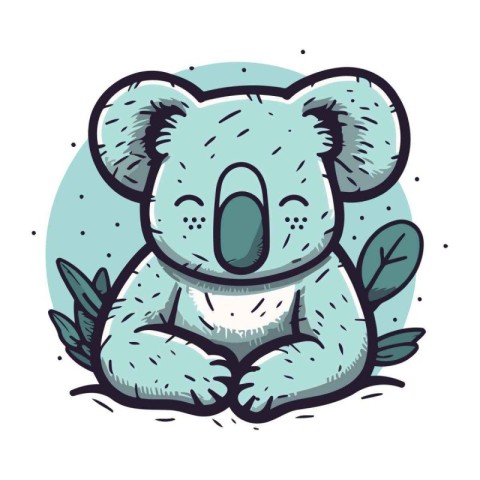 Cute cartoon koala bear. Vector illustration of a wild animal.