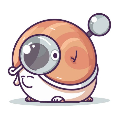 Cute cartoon snail character. Vector illustration of a cute snai