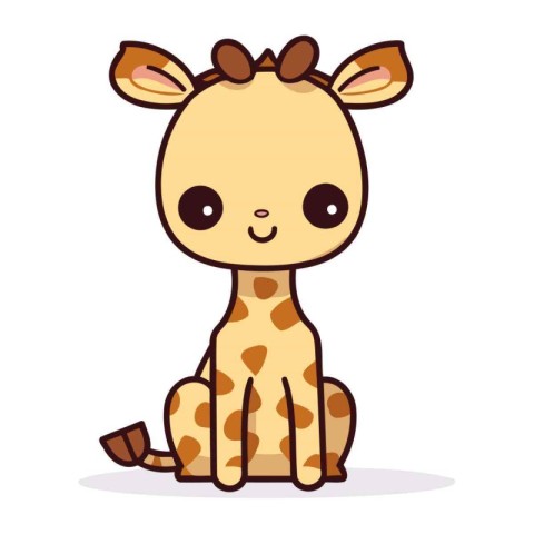 cute giraffe cartoon design. vector illustration eps10 graphic