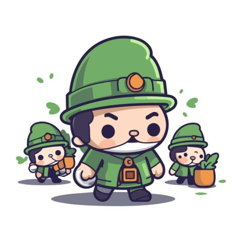 Leprechaun character design. Cute cartoon vector illustration.