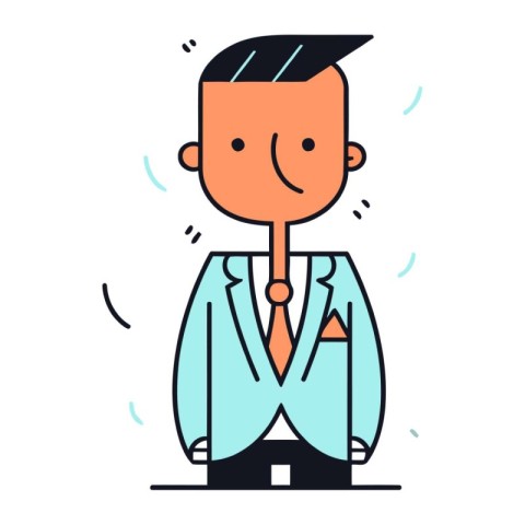 Vector illustration of a businessman in a suit. Flat style desig