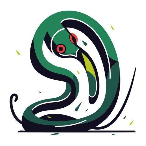 Cute snake on a white background. Vector illustration for your d