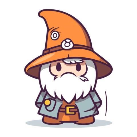 Garden gnome character. Cute cartoon style. Vector illustration.