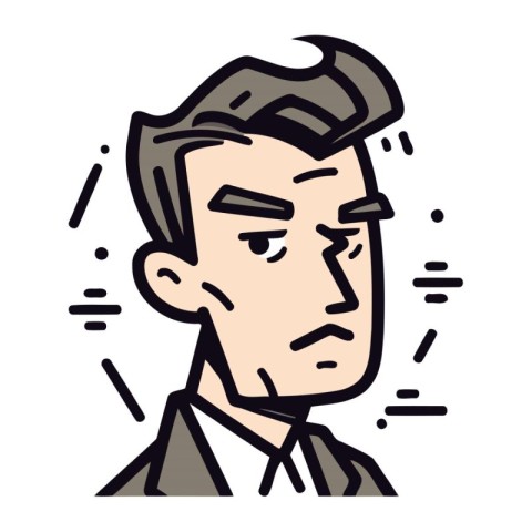 Vector illustration of a man who has a headache. Cartoon style.