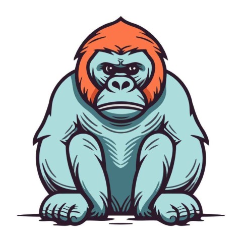 Gorilla mascot. Mascot template for sport team. Vector illustrat