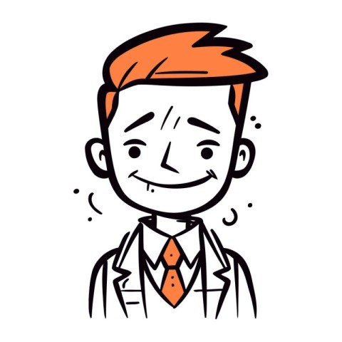 Cartoon vector illustration of a man in a suit and tie.