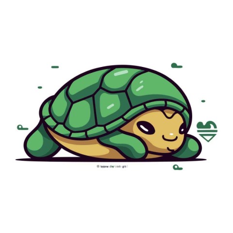 Cute cartoon turtle. Vector illustration isolated on a white bac