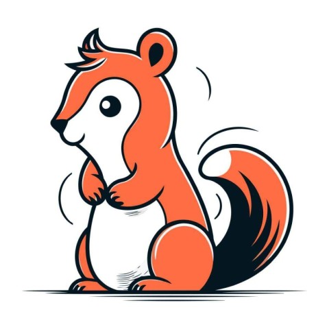 Squirrel. Vector illustration. Isolated on a white background.