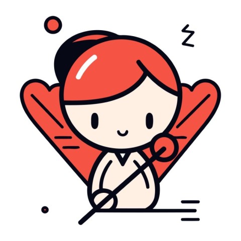 Sleeping boy icon. Simple illustration of sleeping boy vector ic