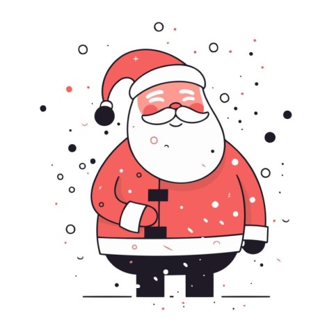 Santa Claus. Vector illustration in flat style on a white backgr