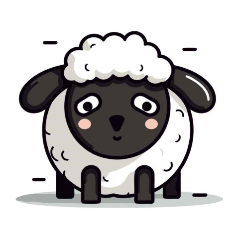 Cute Sheep Cartoon Character Vector Illustration. Cute Sheep Ani