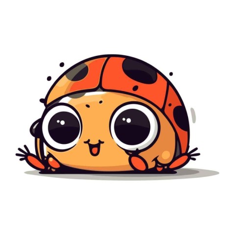 Cute ladybug cartoon character. Vector illustration isolated on