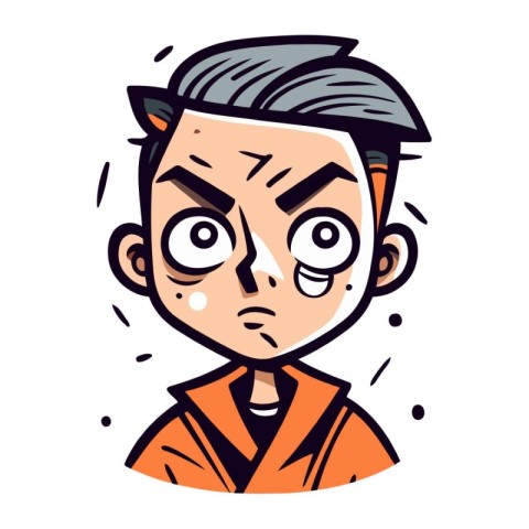 Angry man. Vector illustration in cartoon style. Isolated on whi