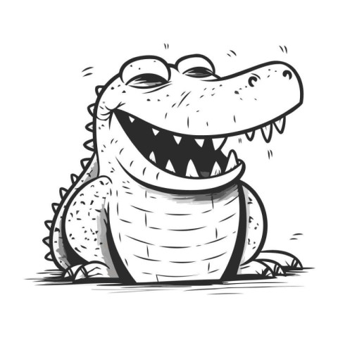 Cartoon crocodile. Vector illustration isolated on a white backg