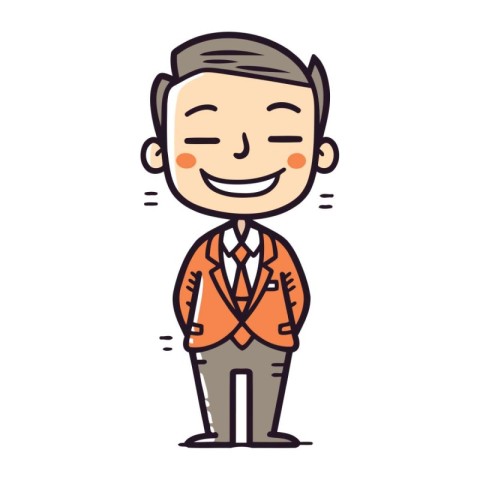 Businessman Smiling   Cartoon Vector Illustration