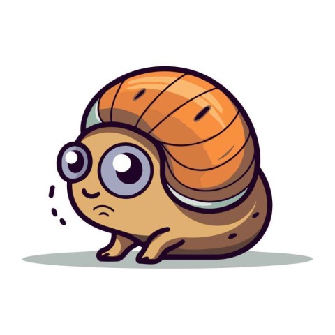 Cute cartoon snail. Vector illustration isolated on a white back