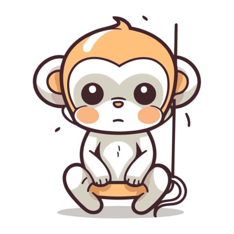 Monkey cartoon character vector illustration design. Cute monkey