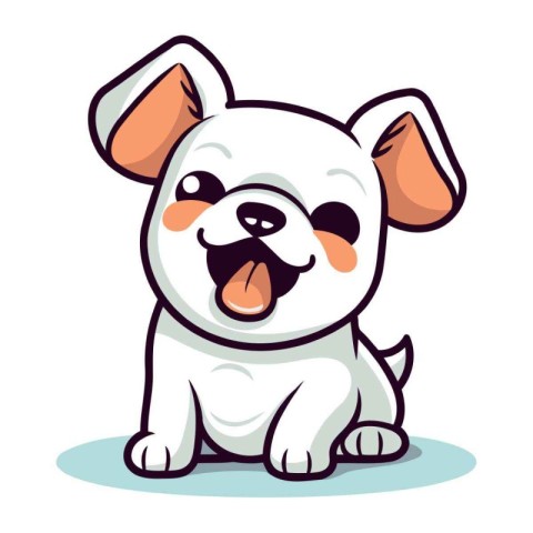 Cute cartoon dog. Vector illustration isolated on a white backgr