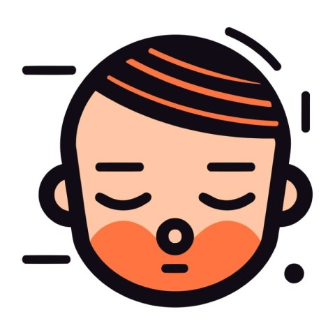 Cute baby face icon. Vector illustration in a flat style.