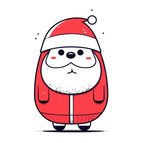 Cute santa claus character. Vector illustration in flat design.