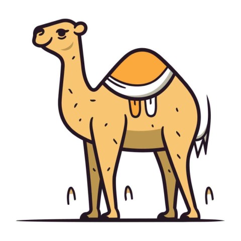 Camel. Vector illustration in cartoon style on a white backgroun