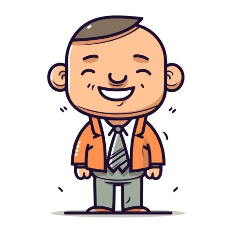 Smiling Businessman   Cartoon Vector Illustration