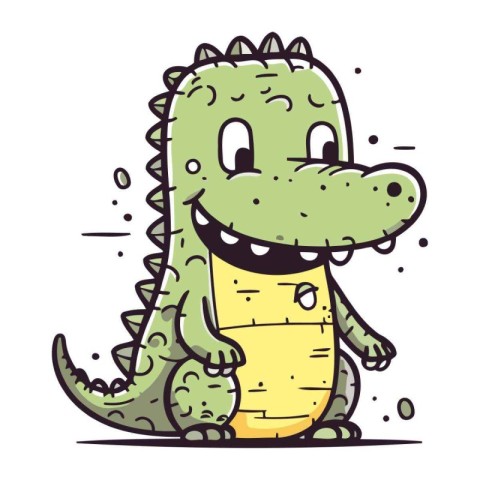 Cute crocodile. Vector illustration of a cartoon crocodile.