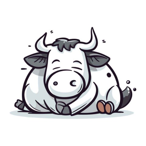 Cute cartoon cow. Vector illustration isolated on a white backgr