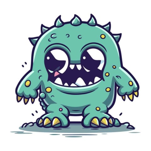 Funny cartoon monster. Vector illustration isolated on a white b