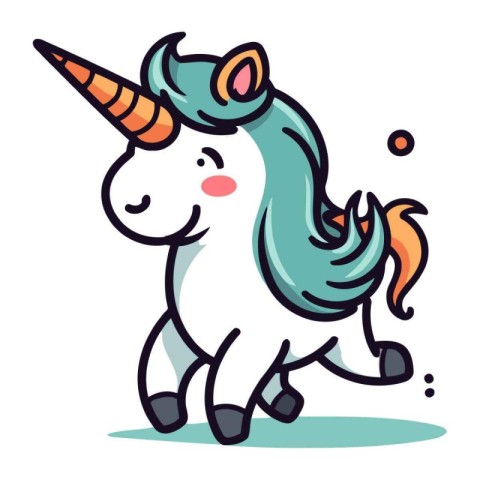 Cute cartoon unicorn. Vector illustration of a cute cartoon unic