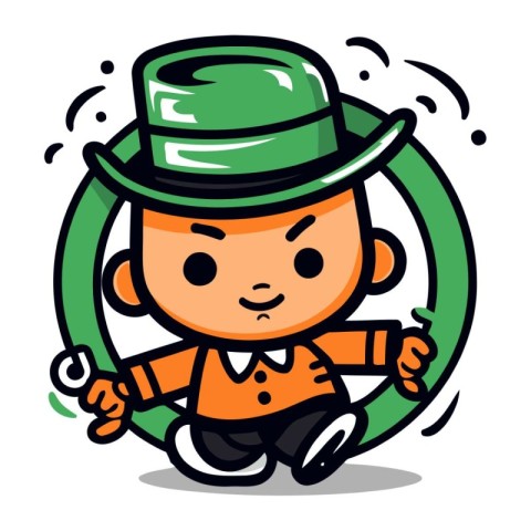 Leprechaun Boy Cartoon Mascot Vector Illustration