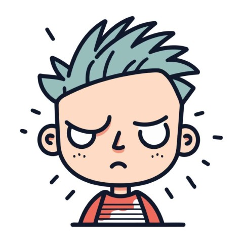 Angry boy cartoon icon. Vector illustration of angry boy cartoon