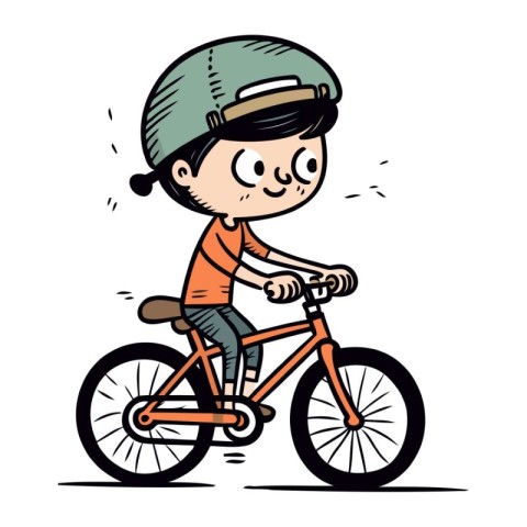 Boy riding a bicycle. Vector illustration of a boy riding a bicy