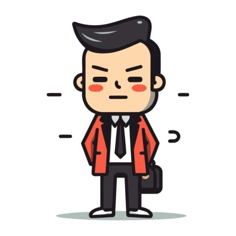 Businessman with briefcase   Vector Cartoon Character Illustrati