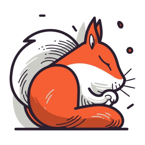 Squirrel. Vector illustration of a cute squirrel. Cartoon squirr