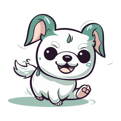 Cute cartoon dog. Vector illustration isolated on a white backgr