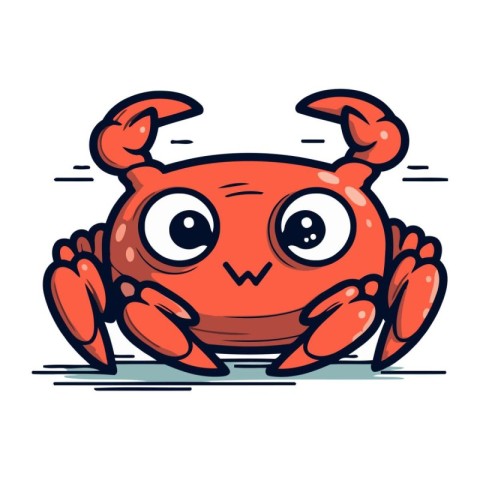 Cute cartoon crab. Vector illustration isolated on a white backg