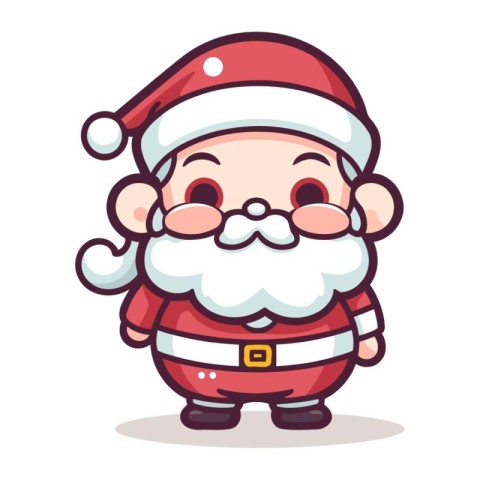 Santa Claus Cartoon Mascot Character Vector Illustration. Santa