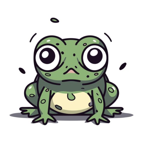 Frog cartoon character. Vector illustration isolated on a white