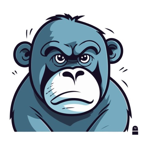 Angry gorilla. Vector illustration of a gorilla in cartoon style