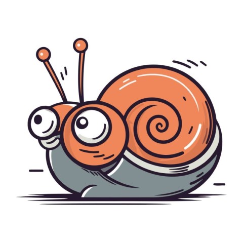 Cartoon snail. Vector illustration. Isolated on white background