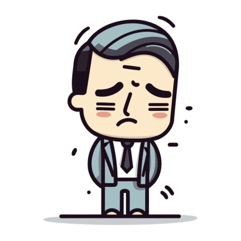 Businessman feeling sad   Cartoon Vector Illustration