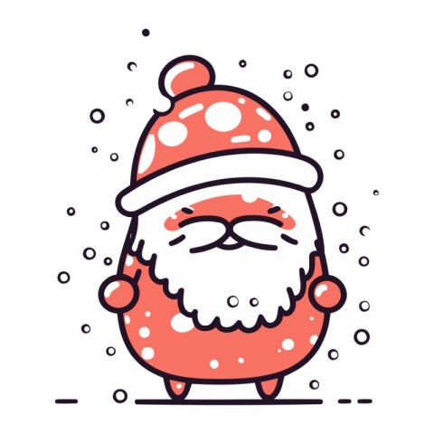 Cute cartoon santa claus. Vector illustration in doodle style.