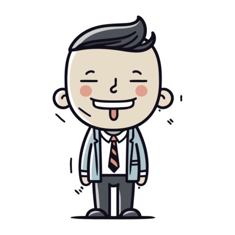 Businessman Smiling   Cartoon Vector Illustration