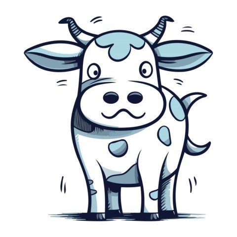 Cute cartoon cow. Vector illustration isolated on a white backgr