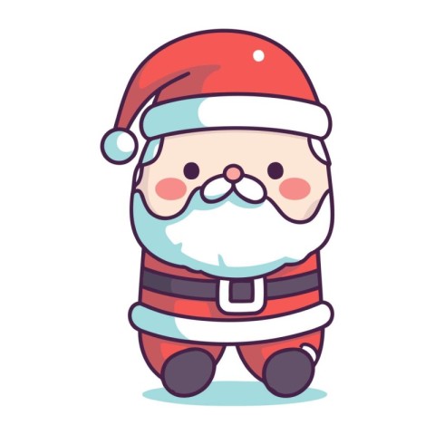 Cute Santa Claus. Vector illustration in a flat cartoon style.